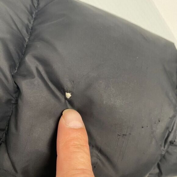 Zara Woman Black Down Zip Up Puffer Jacket Size 10 Winter Coat Hooded - Picture 7 of 16